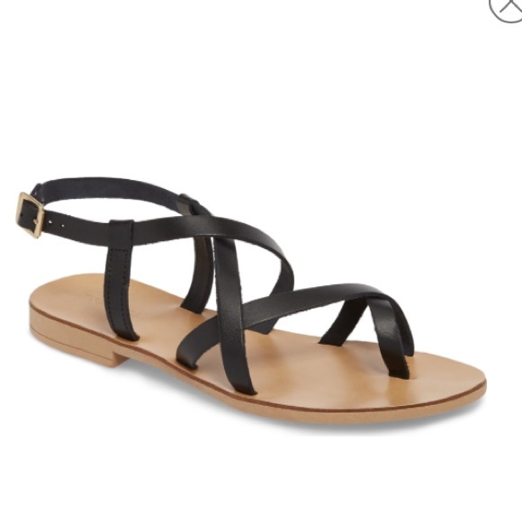 Topshop Shoes - NWT Topshop black leather strappy sandals